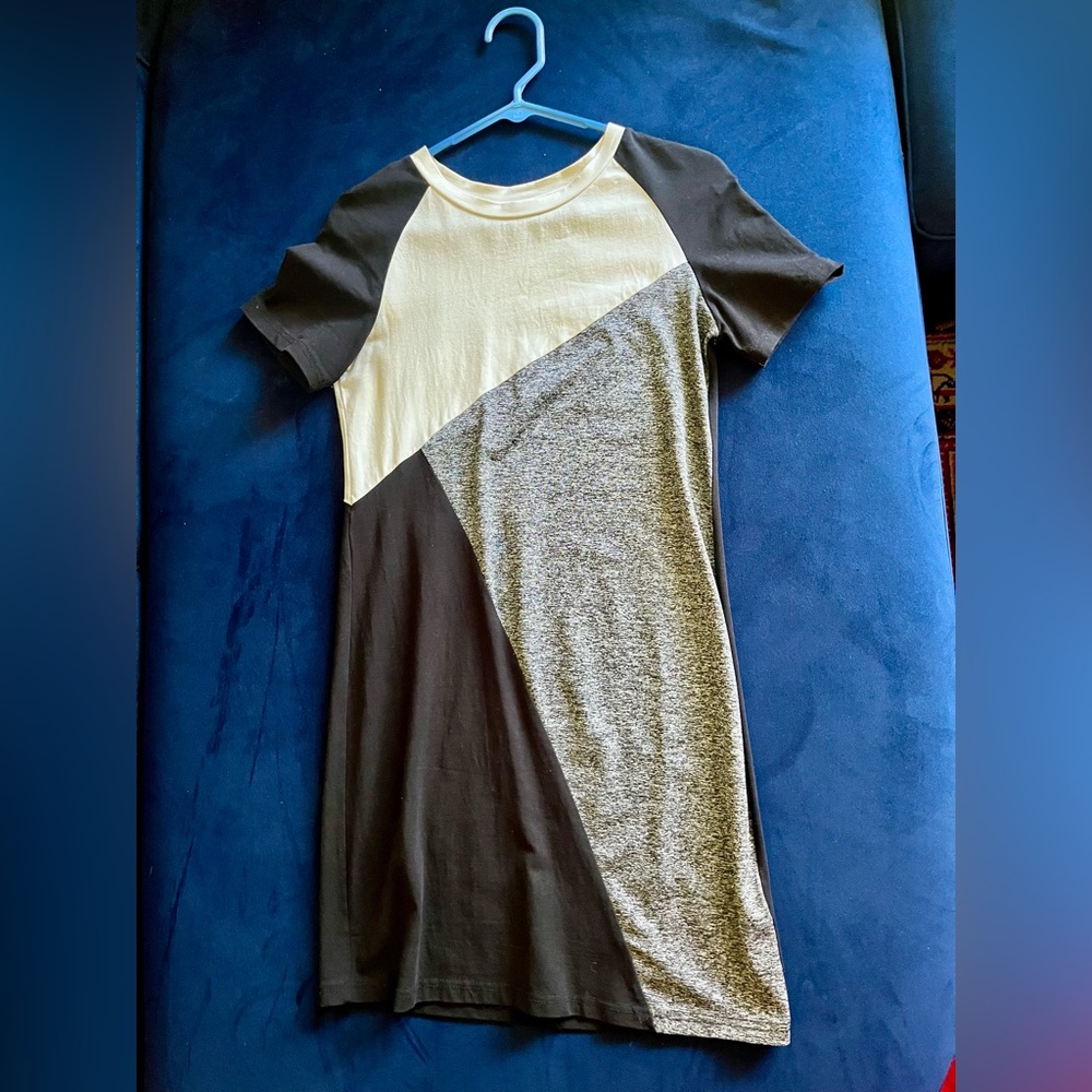 SHEIN colorblock dress XS, grey black white, form-hugging